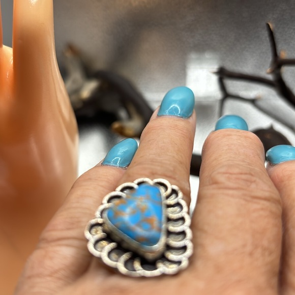 gorgeous copper turquoise, ring 7 3/4 - Picture 2 of 5